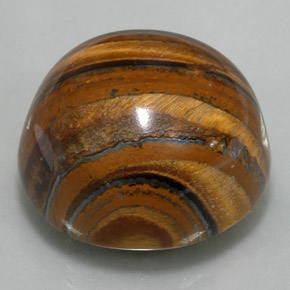 Tiger's eye naturale marrone da 39,11 ct, taglio rotondo, opaco