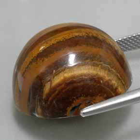 Tiger's eye naturale marrone da 35,88 ct, taglio rotondo, opaco