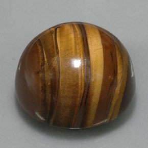 Tiger's eye naturale marrone da 38,33 ct, taglio rotondo, opaco