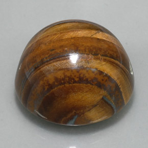 Tiger's eye naturale marrone da 36,56 ct, taglio rotondo, opaco