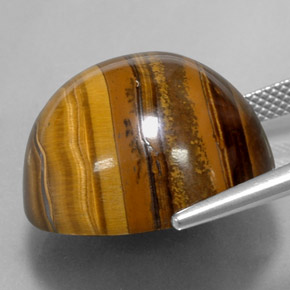 Tiger's eye naturale marrone da 37,72 ct, taglio rotondo, opaco