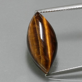 Occhio di tigre Oro Marrone naturale da 9.49 ct, Taglio marquise, Opaco