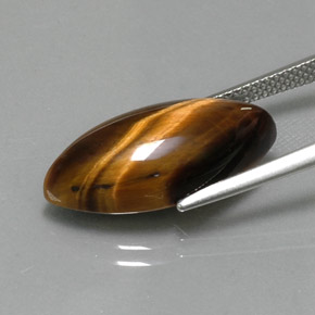 Occhio di tigre Oro Marrone naturale da 9.18 ct, Taglio marquise, Opaco