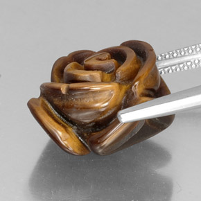 Tiger's eye naturale marrone da 11,73 ct, forma fantasia, opaco