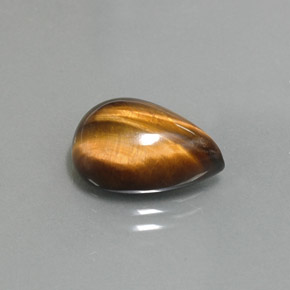 Tiger's eye naturale marrone da 5,67 ct, taglio a pera, opaco