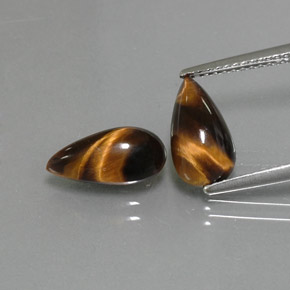 Gemme di Occhio di tigre Oro Marrone naturale da  ct, Forma a pera, Opaco