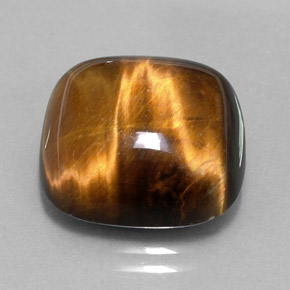 Tiger's eye naturale marrone da 13,38 ct, taglio a cuscino, opaco