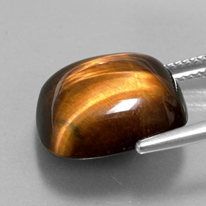 Tiger's eye naturale marrone da 13,38 ct, taglio a cuscino, opaco