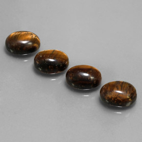 Tiger's eye naturale marrone da  ct, taglio ovale, opaco