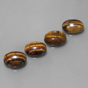 Gemme di Occhio di tigre Oro Marrone naturale da  ct, Taglio ovale, Opaco