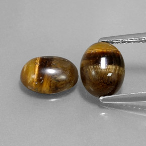 Tiger's eye naturale marrone da  ct, taglio ovale, opaco