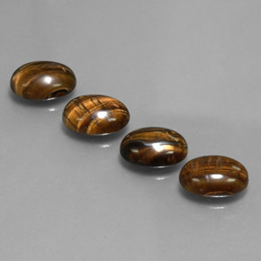 Tiger's eye naturale marrone da  ct, taglio ovale, opaco