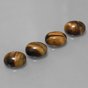 Tiger's eye naturale marrone da 8,36 ct, taglio ovale, opaco