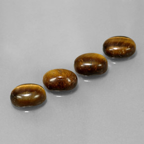 Tiger's eye naturale marrone da 6,65 ct, taglio ovale, opaco