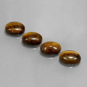 Tiger's eye naturale marrone da 6,65 ct, taglio ovale, opaco
