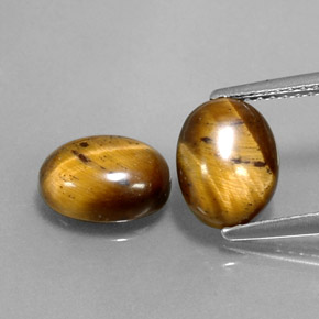 Tiger's eye naturale marrone da  ct, taglio ovale, opaco