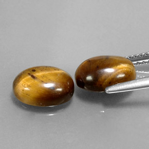 Tiger's eye naturale marrone da  ct, taglio ovale, opaco
