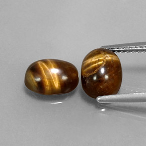 Tiger's eye naturale marrone da  ct, taglio ovale, opaco