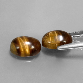 Tiger's eye naturale marrone da  ct, taglio ovale, opaco