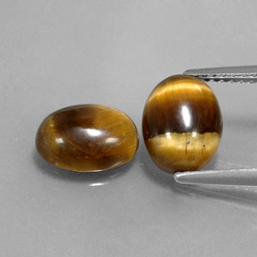Tiger's eye naturale marrone da  ct, taglio ovale, opaco
