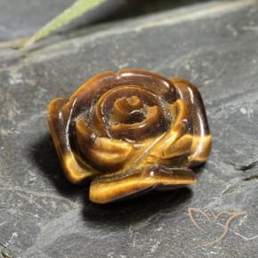 Occhio di tigre Marrone dorato naturale da 10.93 ct, Taglio a fiore, Opaco