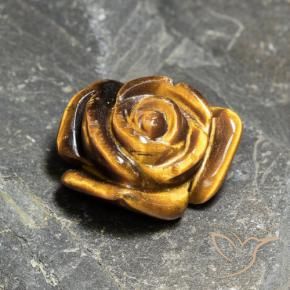 Tiger's eye naturale marrone da 10,21 ct, taglio fiore, opaco
