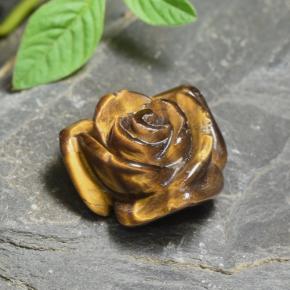 Tiger's eye naturale marrone da 12,56 ct, taglio fiore, opaco