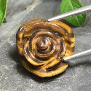 Tiger's eye naturale marrone da 11,12 ct, taglio fiore, opaco