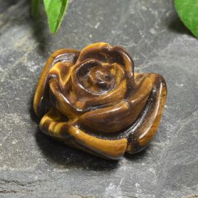 Tiger's eye naturale marrone da 11,12 ct, taglio fiore, opaco