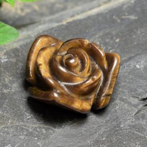 Tiger's eye naturale marrone da 12,09 ct, taglio fiore, opaco
