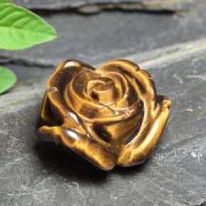 Tiger's eye naturale marrone da 11,54 ct, taglio fiore, opaco