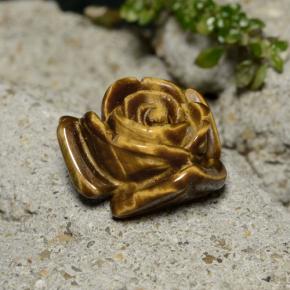Tiger's eye naturale marrone da 11,39 ct, taglio fiore, opaco