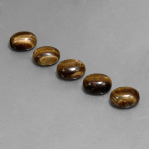 Tiger's eye naturale marrone da 10,03 ct, taglio ovale, opaco