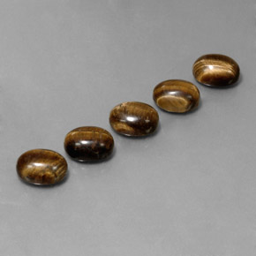 Tiger's eye naturale marrone da 10,03 ct, taglio ovale, opaco