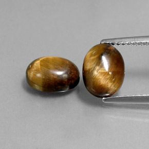 Tiger's eye naturale marrone da  ct, taglio ovale, opaco