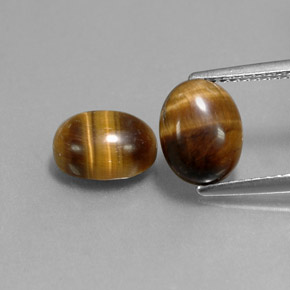 Tiger's eye naturale marrone da  ct, taglio ovale, opaco
