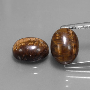 Tiger's eye naturale marrone da  ct, taglio ovale, opaco