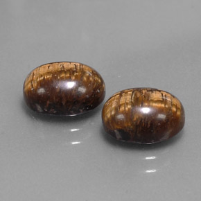 Tiger's eye naturale marrone da  ct, taglio ovale, opaco