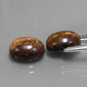 Tiger's eye naturale marrone da  ct, taglio ovale, opaco