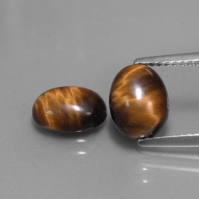 Tiger's eye naturale marrone da  ct, taglio ovale, opaco