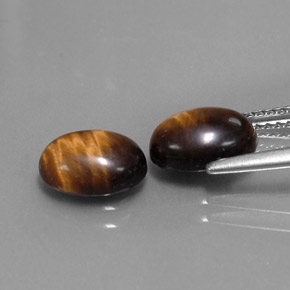 Tiger's eye naturale marrone da  ct, taglio ovale, opaco