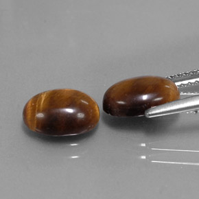 Tiger's eye naturale marrone da  ct, taglio ovale, opaco