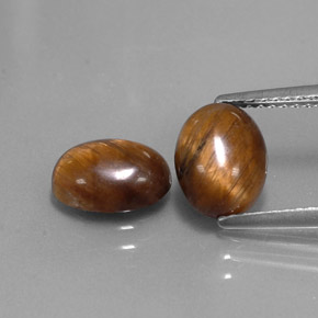 Tiger's eye naturale marrone da  ct, taglio ovale, opaco