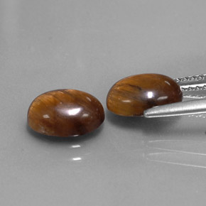 Tiger's eye naturale marrone da  ct, taglio ovale, opaco