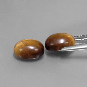 Tiger's eye naturale marrone da  ct, taglio ovale, opaco