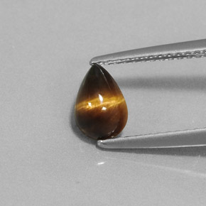 Tiger's eye naturale marrone da 0,70 ct, taglio a pera, opaco