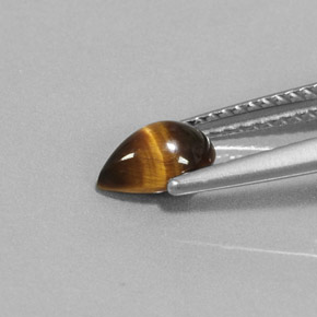 Tiger's eye naturale marrone da 0,70 ct, taglio a pera, opaco