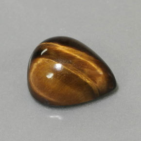 Occhio di tigre Oro Marrone naturale da 4.38 ct, Forma a pera, Opaco