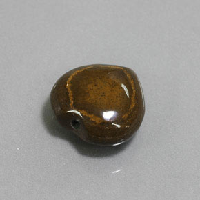 Tiger's eye naturale marrone da 9,02 ct, a forma di cuore, opaco