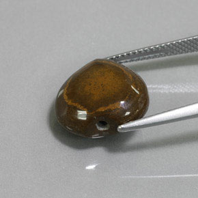 Tiger's eye naturale marrone da 9,02 ct, a forma di cuore, opaco